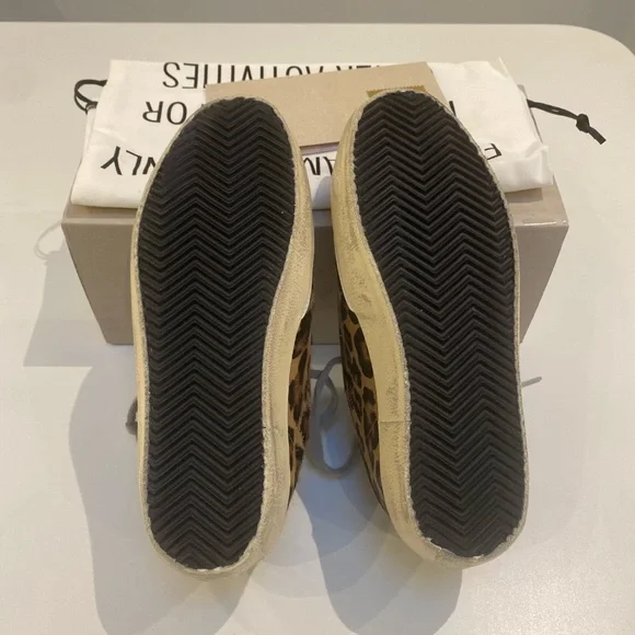 Golden Goose Superstar Sneaker in Leopard/Black Leather sz 37 New in Box - Picture 9 of 11
